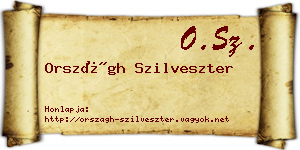 Országh Szilveszter névjegykártya